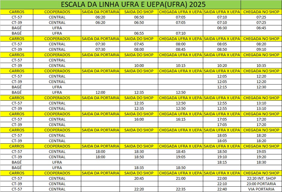 TRANSPORTE AO CAMPUS DA UFRA DE PARAUAPEBAS