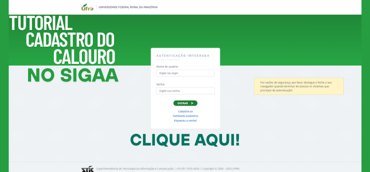 Tutorial - Cadastro de Calouro no SIGAA