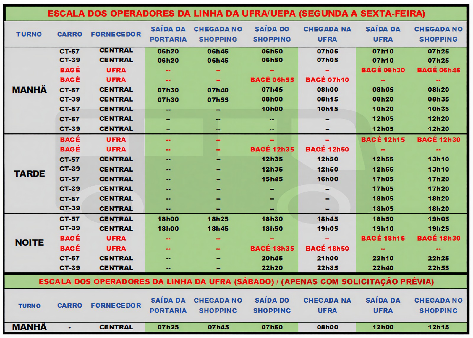 TRANSPORTE AO CAMPUS DA UFRA DE PARAUAPEBAS